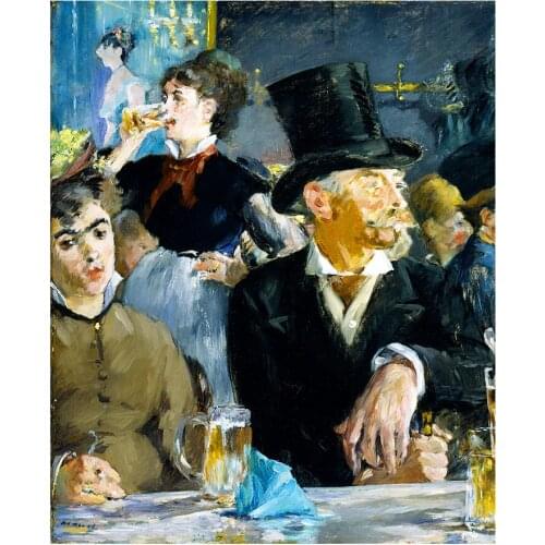 Wall Art Canvas Painting Edouard Manet At the Cafe Wall Printed Pictures Calligraphy Art Prints Posters Living Room Decor