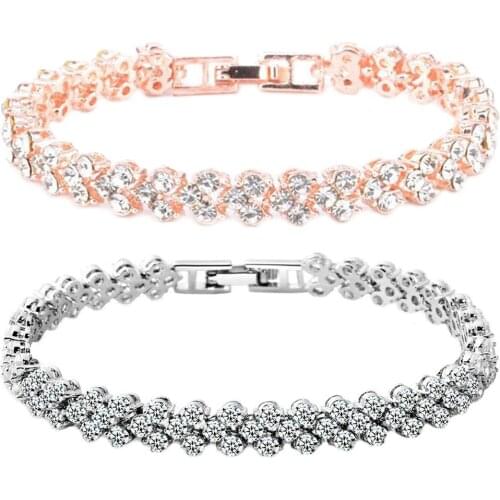 New Bracelets for Women Bangles Woman Cubic Zircon Rhinestone Inlaid Plated Bracelet Bangle Wrist Jewelry Gift Bracelet Femme