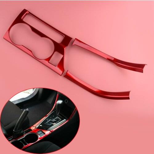 3Pcs/Set Plastic Red Car Inner Gear Shift Water Cup Panel Trim Cover Fit For Toyota Corolla 2014 2015 2016 2017 2018