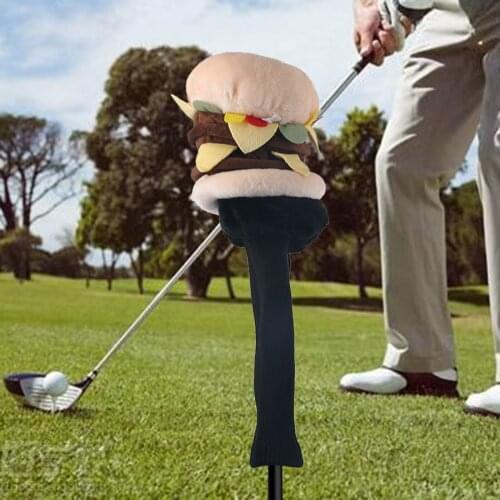 Plush Golf Club Head Cover Hamburger Shaped Driver Headcover Transport Carrying Sleeves Protector for Golfer Gift Club Keepsake