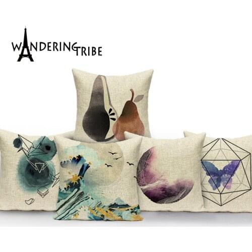 Cushion cover geometric colorful decorative cushions Hot Sale linen pillow cover pillowcase animal decorative cushion covers