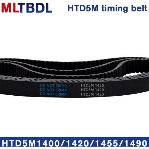 HTD 5M Timing belt C=1400/1420/1455/1490 width 10/15/20/25mm Teeth 280 284 291 298 HTD5M synchronous Belt 1400-5M 1420-5M 1455