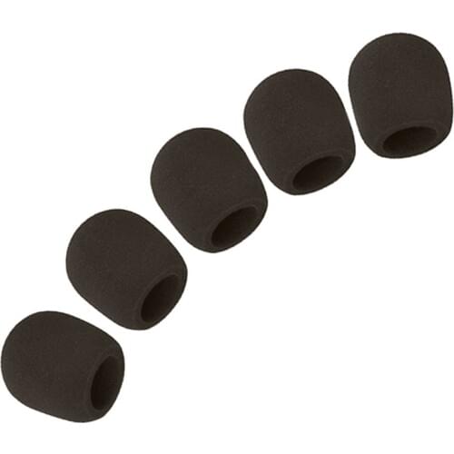 Retail Microphone Ball Sponge Foam Cover (Set of 5, Black)