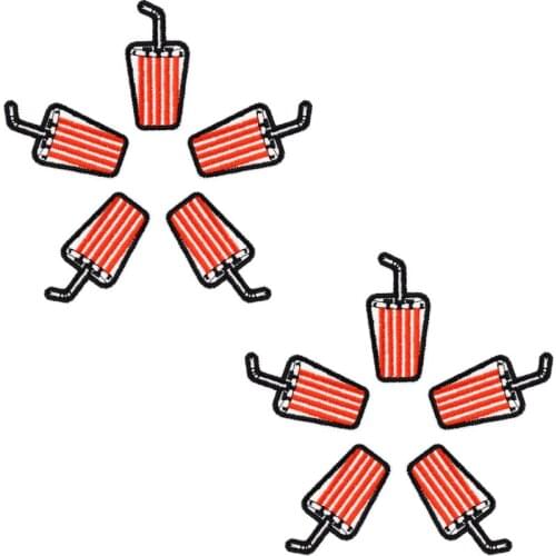 Diy drink patches for clothing iron embroidered patch thermocollants applique iron on patches sewing accessories for jeans 10pcs