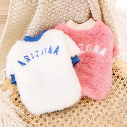 Cute Letter Print Puppy Jacket Winter Comfortable Warm Pet Pullover Clothes Chihuahua Sweatshirt Dog Accessories