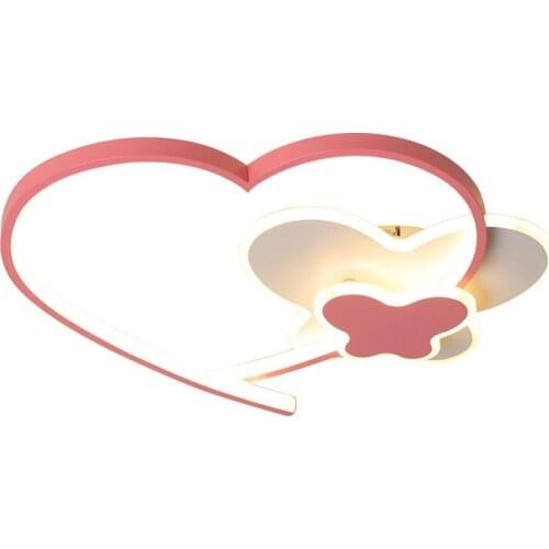 3 Lights Iron Heart Bedroom Ceiling Lamps Fixtures Dining Room Ceiling Lights Childrens Room Ceiling Lamp