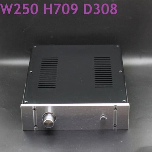 Rear Class A DIY Hifi Shell Volume Knob D308 W250 H70 All Aluminum Power Amplifier Chassis DIY Aluminum Box WA98 Earphone Amp