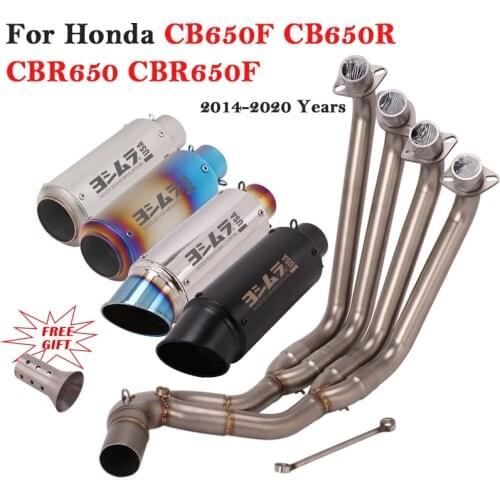 Motorcycle Full Yoshimura Exhaust System For Honda CB650F CB650R CBR650 CBR650F 2014 - 2020 Front Link Pipe Muffler DB Killer
