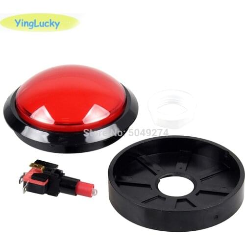 1 pcs 100mm 5 colors LED arcade button Jumbo Dome Illuminated Arcade Push Button Switch Machine Pressure Controler Switches free