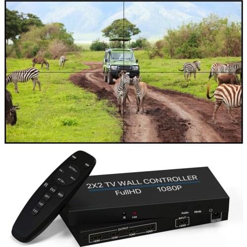 1080P HDMI-compatible Screen Stitcher Wall 1x3 1x2 1x4 2x1 3x1 4x1 2x2 Multi-Screen Splicing Processor HD Image Splicing remote