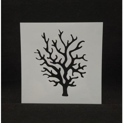 13*13 Coral pvc Layering Stencils for DIY Scrapbooking/photo album Decorative Embossing DIY Paper Cards Crafts