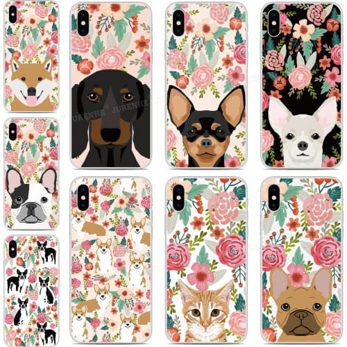 2019 Dog Flower Floral Soft TPU Phone Case For LG K50s K40s K20 K30 K40 K50 Q60 X2 G8X G8S V60 ThinQ K61 K51S K41S Back Cover