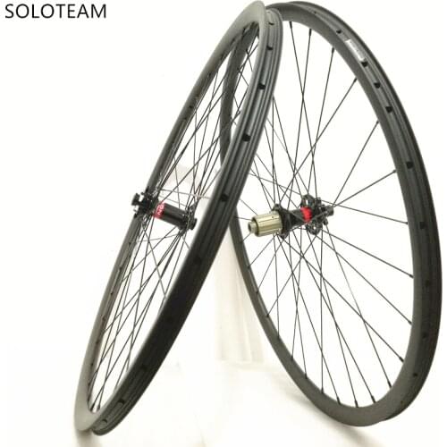 27MM*23MM XC/AM 29er 650B 26er carbon wheelset clincher tubeless Compatible mountain carbon mtb wheels soloteam carbon wheel