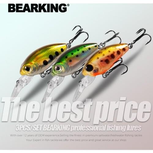 3pcs/lot Bearking good action fishing lures minnow quality professional baits 3.2cm 2.7g hot model crankbaits penceil bait