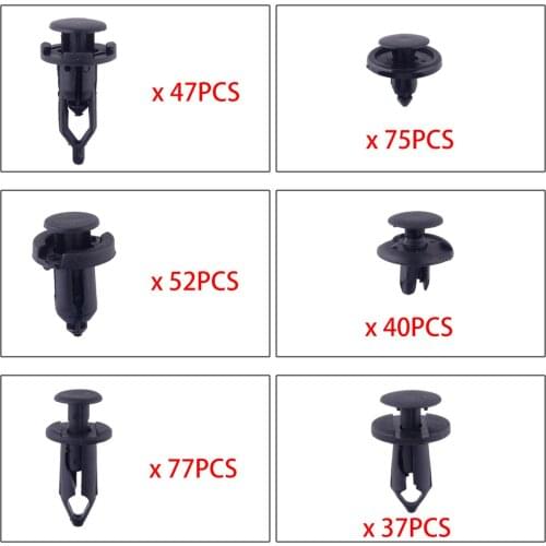 328pcs Car Bumper Fender Liner Push In Retainer Clips Rivets Fastener Pins Assortment with 2 Tools Fit For GM Honda 91512SX0003