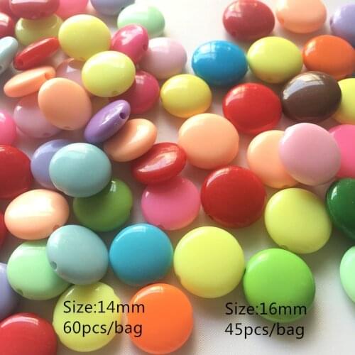 Acrylic colorful oval round beads for Jewelry making The child necklace supplies DIY kids self-control 14mm16mm Meideheng