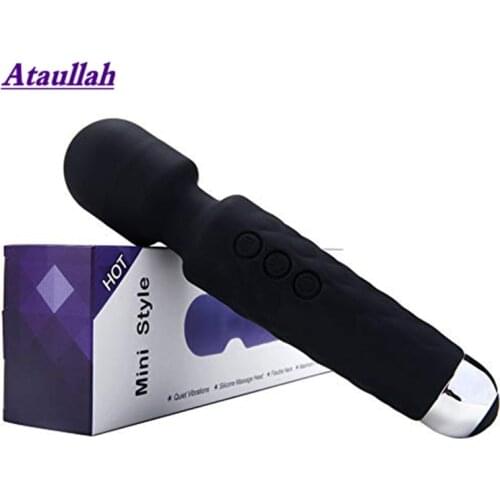 Ataullah Powerful Oral Clit Vibrators for Women USB Charge AV Magic Wand Vibrator Massager Adult Sex Toys Sex Product ST116
