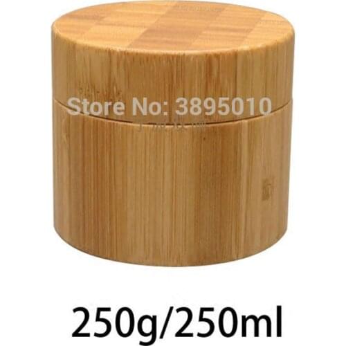 250g bamboo container Plastic wood Cream Jar, cream jars cosmetic packaging Empty bamboo plastic Cosmetic jar with lid F984