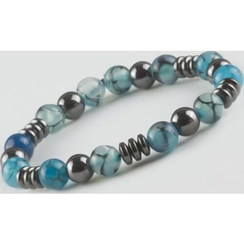 Agate-Hematite Natural Stone Bracelet
