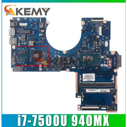For HP 15-AU Laptop Motherboard 901581-001 DAG34AMB6D0 With SR2ZV i7-7500u CPU 940MX GPU DDR4 MB 100% Tested Fast Ship