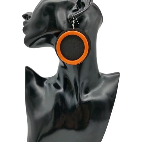 JID Big Circle Drop Earrings Women Handcrafted Rubber Big Round Earrings Gothic Accessories Jewelry Charms Hoop Earrings Gifts