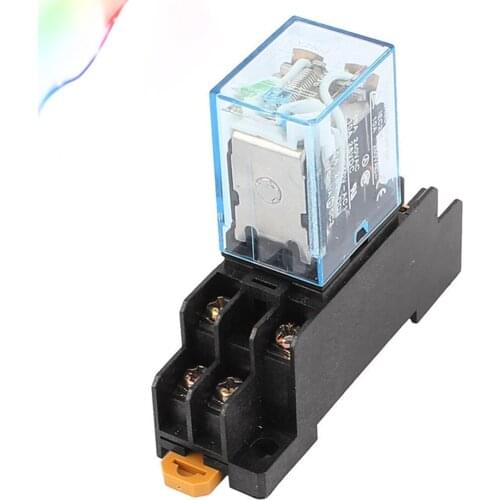 LY2N-J DC 12V Coil Voltage 8Pin DPDT Power Electromagnetic Relay w Socket