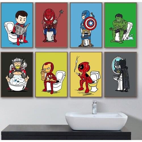 Marvel Cartoon Canvas Painting Superhero Posters and Prints Print Mural Pictures Childrens Room Home Wall Decoration Kids Gifts