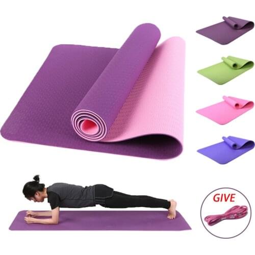 TPE Yoga Mat For Beginner Non-slip Sports Fitness Mat Exercise Pad With Position Line Anti-tear-proof Pilates Gymnastics Mats