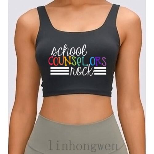 Creative Family School Counselors Rock Teachers Tank Top Bodybuilding Funny Vest Sleeveless Crop Tops Sportswear