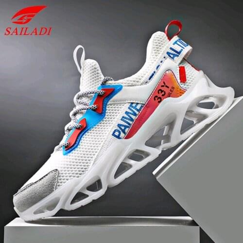 Sailadi Running Shoes Men Breathable Mesh Surface Casual Fashion Sports Shoes Outdoor Fitness Training Sneakers SA92