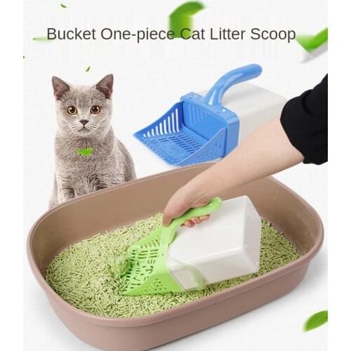 Cat Litter Scoop Set Pet Cat Litter Scoop Integrated Portable Trash Can Cleaning Poop Processor Cat Litter Scoop