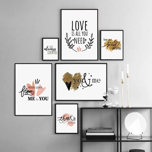 Watercolor Love Your Heart Phrases Nursery Wall Art Canvas Painting Nordic Posters And Prints Wall Pictures Baby Kids Room Decor