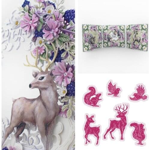Woodland Animals Arrival New Metal Cutting Dies Scrapbook Diary Decoration Stencil Embossing Template DIY Greeting Card Handmade