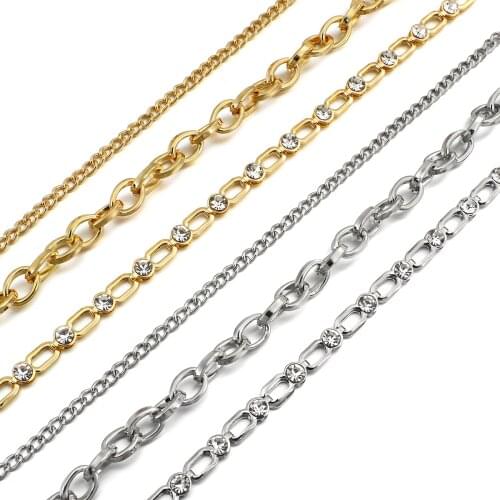 Flashbuy Fashion Gold Silver Color Necklace for Women Men Multilayer Chain Choker Necklace Minimalist Statement Jewelry