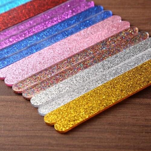 50 Pcs Glitter Acrylic Ice Cream Sticks Popsicle Crafts Diy Handmade Making Crafts Baby Shower Kis Gift Birthday Party 11.3x1cm