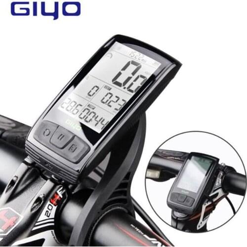 GIYO Rechargeable Wireless Bicycle Computer with Heart Rate Monitor Bluetooth Temperature 4.0 Bicycle Speedometer Stopwatch