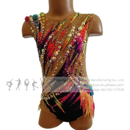 Figure Skating Dress Girls Tassels Rhythmic Leotards New Design Kids Ice Skating Dress Leotard Artistic College Costume