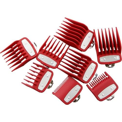 4Colors 8Pcs/Set Universal Restriction Limit Comb Hair Clipper Accessories 1.5/3/4.5/6/10/13/19/25MM Replacement Styling Barber