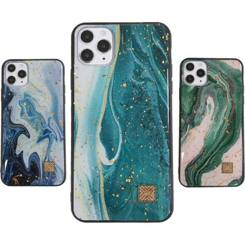 Luxury Gold Foil Phone Cases for iPhone 12 Mini Pro Max 11 XR X 8 7 6 Plus Chic Glitter Soft Silicone Cover for XS Max SE 2020