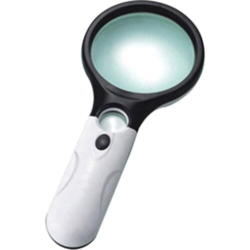 M4YD Lighted Magnifying Glass 3x 45x Magnifier Lens Handheld Magnifying Glass with Light Senior Reading Small Prints Map