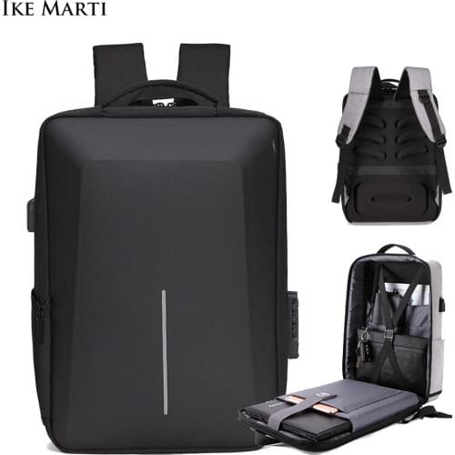 IKE MARTI Anti Theft Backpack Men 15.6 Inch Laptop Backpack Notebook USB Travel Bag School Multifunctional Rucksack Bag For Male
