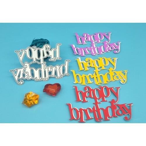Happy birthday, birthday greetings, metal die-cut paper crafts, scrapbooks, cardboard, photo albums, greeting cards DIY