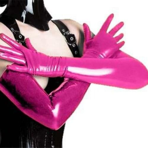 Adult Sexy Long Gloves Black Ladies Hip-pop Fetish Faux Leather Gloves Clubwear Sexy Catsuit Cosplay Costumes Accessory