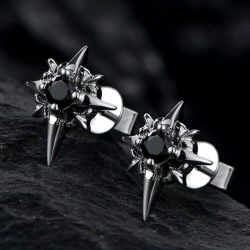 New Design Earrings Mens High-end Niche White Earrings Trend Mens Simple Personality All-match Jewelry Accessories