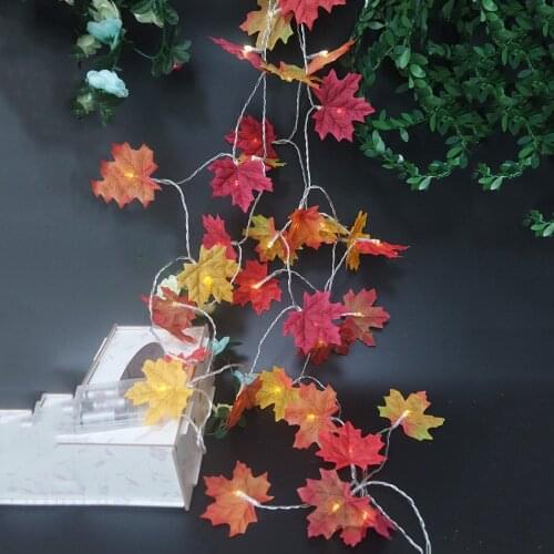 Artificial Maple Leaves led string light For Event Wedding Party Decoration, maple leaf garland home decoration,light string