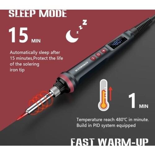 90W LED Digital Soldering Iron Kit 110V/220V Adjust Temperature Electrical Soldering Iron 4 Wire Core Welding Tools