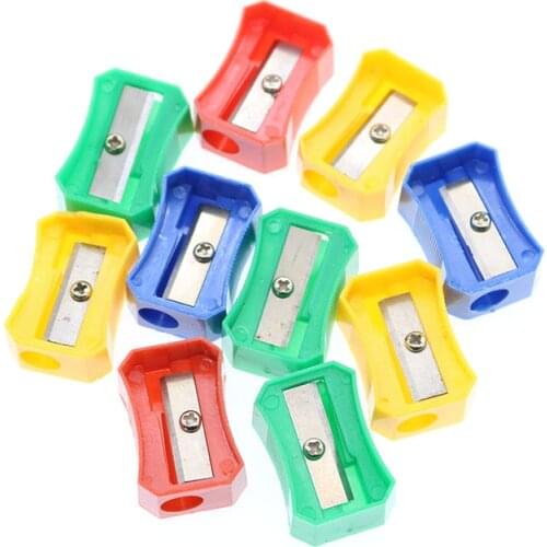 10pcs Cute Mini Plastic Pencil Sharpener Gift Creative Stationery Single Hole Pencil Sharpener ChildrenS Toys Office Supplies