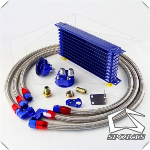 UNIVERSAL 10 ROW AN-10AN OIL COOLER KIT TRUST TYPE +FILTER RELOCATION KIT
