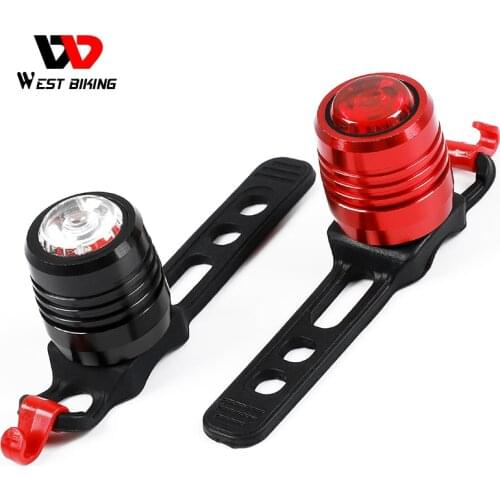 WEST BIKING Bicycle Light USB Rechargeable Waterproof Safety Warning Flashlight Bike Lamp Running Helmet Cycling Rear Taillight