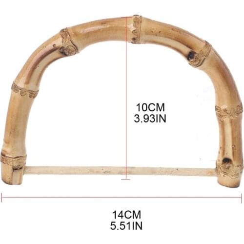 D Shape Bamboo Purse Handles Replacement for Handcrafted Handbag DIY Bag 649D